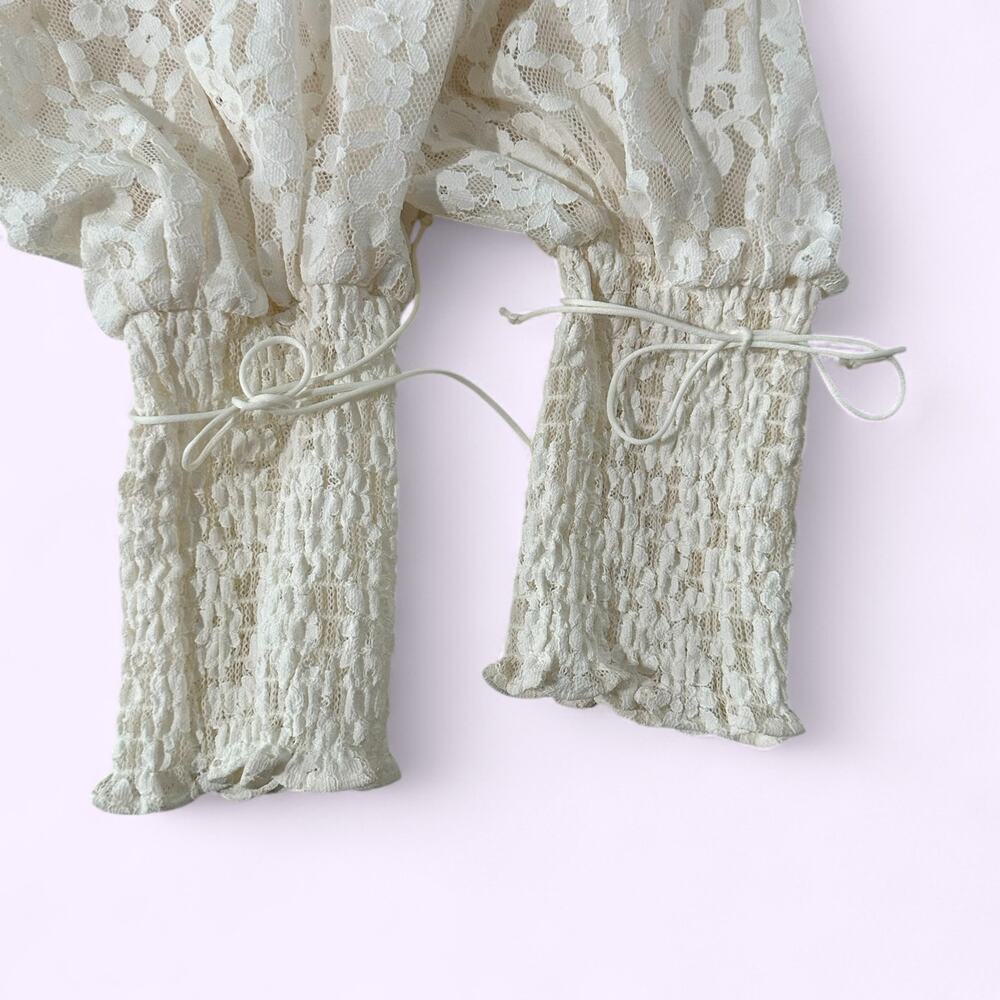 NWTs For Love and Lemons Victoria Secret Violeta White Lace Top (L) - Picture 11 of 16